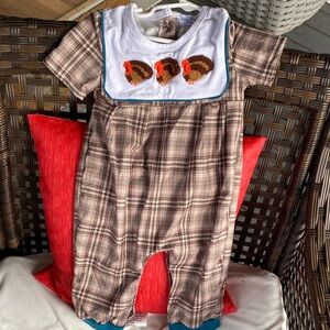 Brown Plaid Romper
